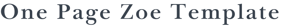 The Zoe - One Page Template Website
